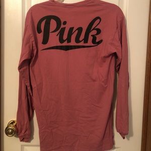 PINK oversized long sleeve tee
